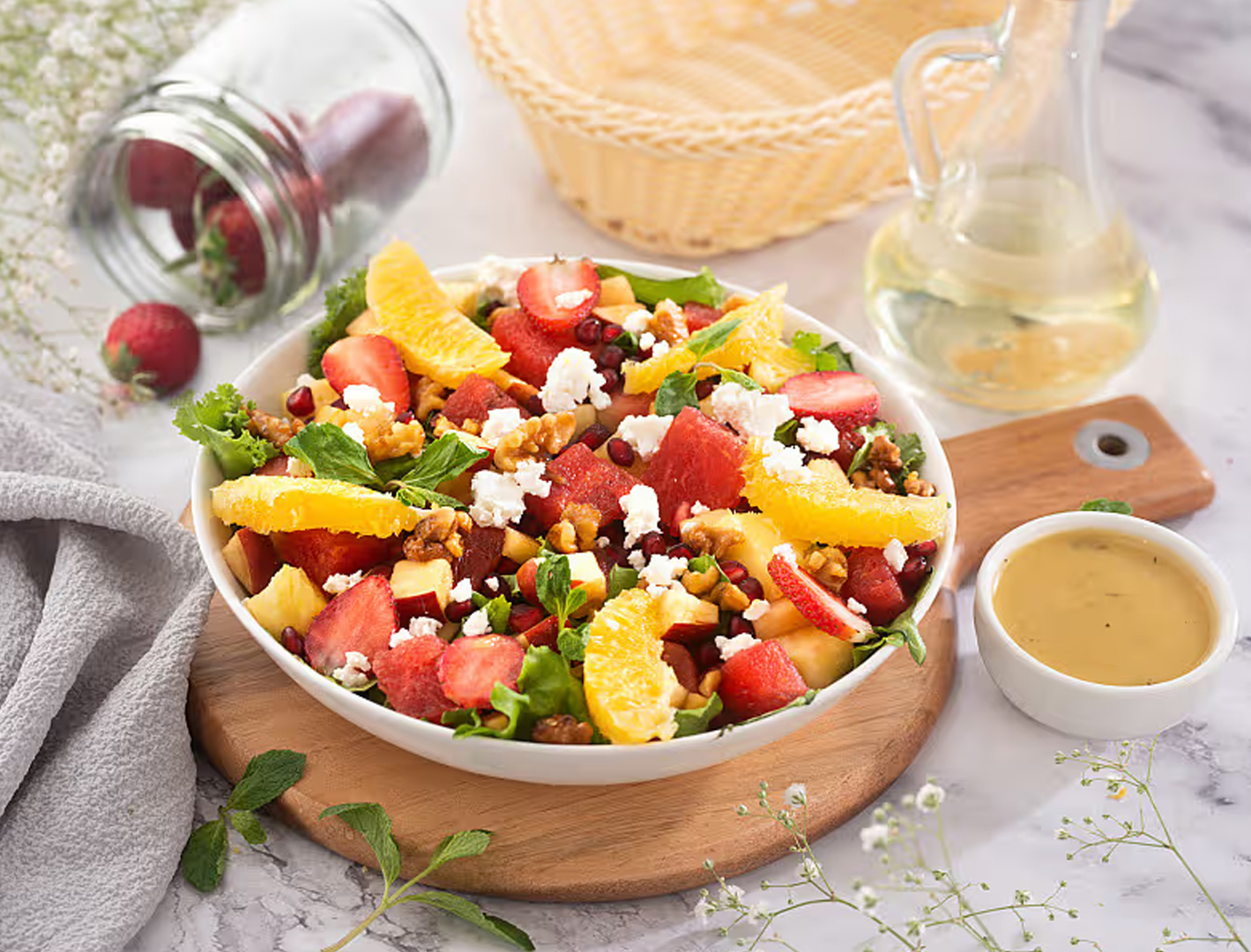 Veg Tropical Fruit & Feta salad