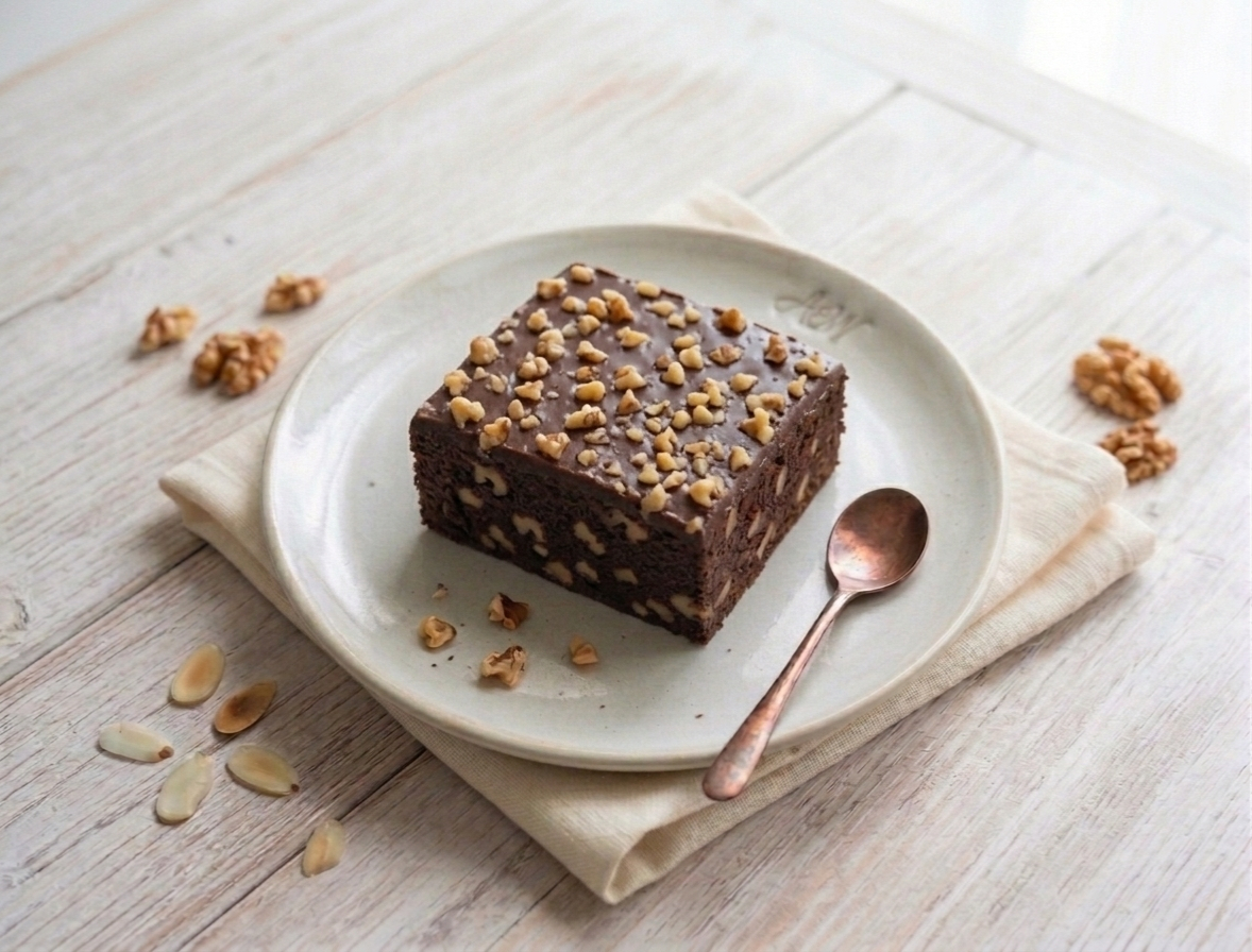Eggless Almond Walnut Cake